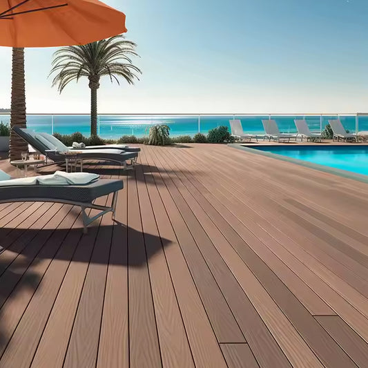 Anti-slip Wpc Decking Outdoor Square Wood Wpc Composite Decking 140*25mm Exterior Tiles-海智集-