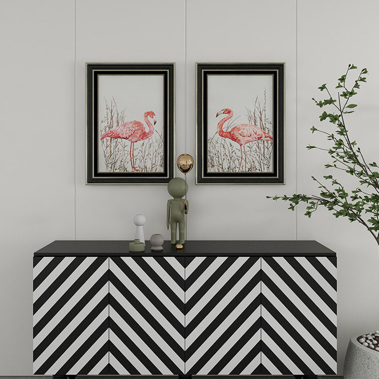 Commercial Suzhou Full Embroidery — framed, simulated silk, soft luster. Dual craftsmanship. Wholesale for decor firms, commercial use; home use too. Art decor for hotels, offices, residences.Flamingos-海智集-