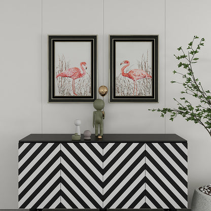 Commercial Suzhou Full Embroidery — framed, simulated silk, soft luster. Dual craftsmanship. Wholesale for decor firms, commercial use; home use too. Art decor for hotels, offices, residences.Flamingos-海智集-