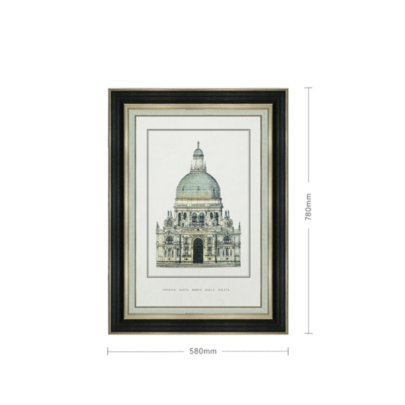 Commercial Suzhou Full Embroidery — framed, simulated silk, soft luster. Dual craftsmanship. Wholesale for decor firms, commercial use; home use too. Art decor for hotels, offices, residences.Basilica di Santa Maria della Salute in Venice-海智集-