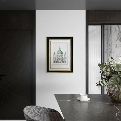 Commercial Suzhou Full Embroidery — framed, simulated silk, soft luster. Dual craftsmanship. Wholesale for decor firms, commercial use; home use too. Art decor for hotels, offices, residences.Berlin Cathedral-海智集-