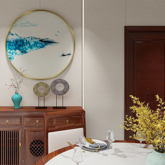 Commercial Suzhou Full Embroidery — framed, simulated silk, soft luster. Dual craftsmanship. Wholesale for decor firms, commercial use; home use too. Art decor for hotels, offices, residences.Between Water and Clouds-海智集-