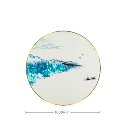 Commercial Suzhou Full Embroidery — framed, simulated silk, soft luster. Dual craftsmanship. Wholesale for decor firms, commercial use; home use too. Art decor for hotels, offices, residences.Between Water and Clouds-海智集-