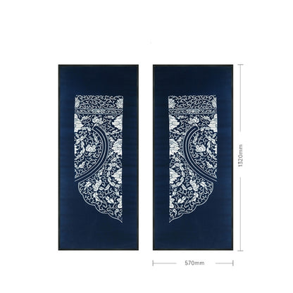 Commercial Suzhou Full Embroidery — framed, simulated silk, soft luster. Dual craftsmanship. Wholesale for decor firms, commercial use; home use too. Art decor for hotels, offices, residences.Blue - and - White Porcelain 1-海智集-