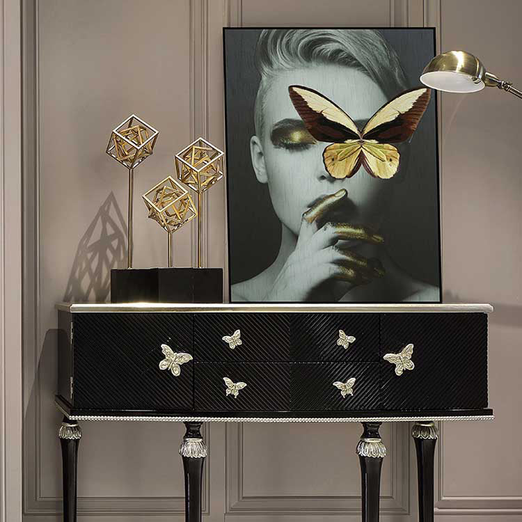 Commercial Suzhou Full Embroidery — framed, simulated silk, soft luster. Dual craftsmanship. Wholesale for decor firms, commercial use; home use too. Art decor for hotels, offices, residences.Butterfly Woman Three-海智集-
