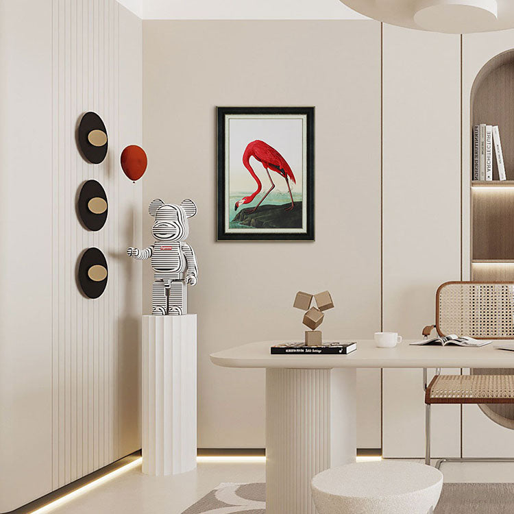 Commercial Suzhou Full Embroidery — framed, simulated silk, soft luster. Dual craftsmanship. Wholesale for decor firms, commercial use; home use too. Art decor for hotels, offices, residences.Flamingo Three-海智集-