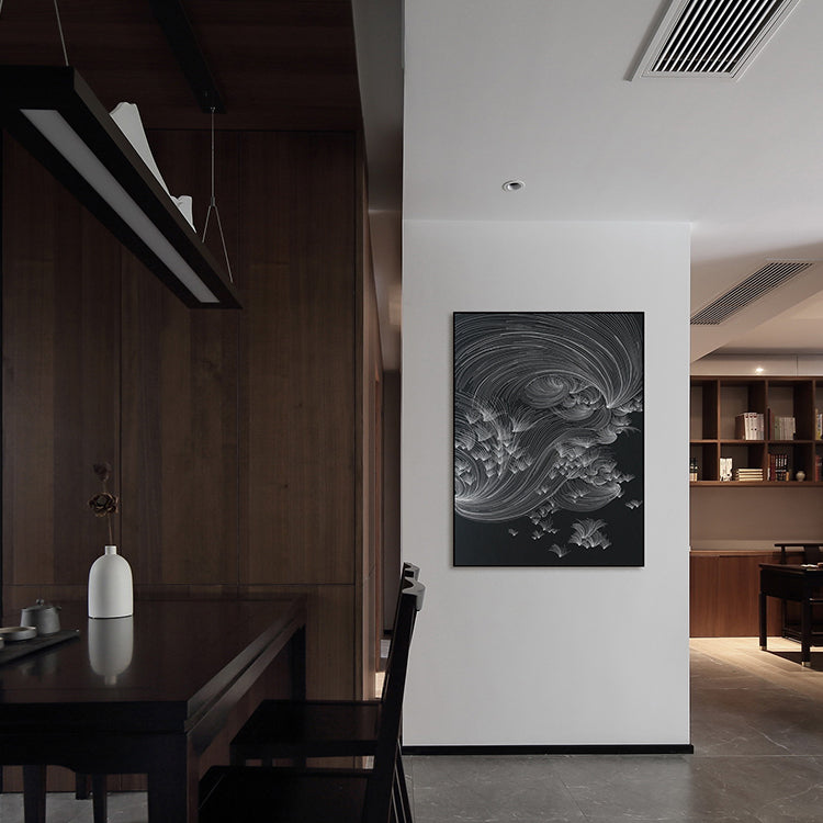 Commercial Suzhou Full Embroidery — framed, simulated silk, soft luster. Dual craftsmanship. Wholesale for decor firms, commercial use; home use too. Art decor for hotels, offices, residences.Flying1-海智集-