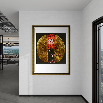 Commercial Suzhou Full Embroidery — framed, simulated silk, soft luster. Dual craftsmanship. Wholesale for decor firms, commercial use; home use too. Art decor for hotels, offices, residences.Dancing Lotuses-海智集-