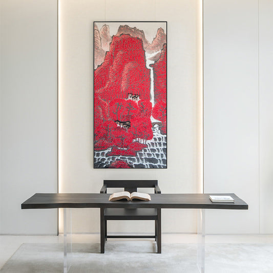 Commercial Suzhou Full Embroidery — framed, simulated silk, soft luster. Dual craftsmanship. Wholesale for decor firms, commercial use; home use too. Art decor for hotels, offices, residences.Gorgeous-海智集-