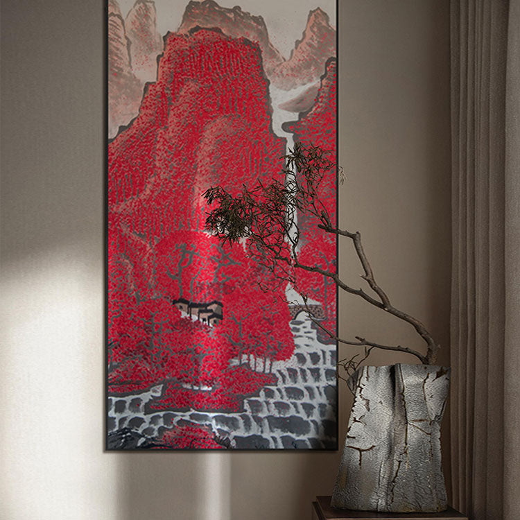 Commercial Suzhou Full Embroidery — framed, simulated silk, soft luster. Dual craftsmanship. Wholesale for decor firms, commercial use; home use too. Art decor for hotels, offices, residences.Gorgeous-海智集-