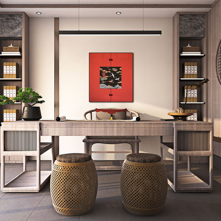 Commercial Suzhou Full Embroidery — framed, simulated silk, soft luster. Dual craftsmanship. Wholesale for decor firms, commercial use; home use too. Art decor for hotels, offices, residences.GorgeousCity in the Sky I-海智集-