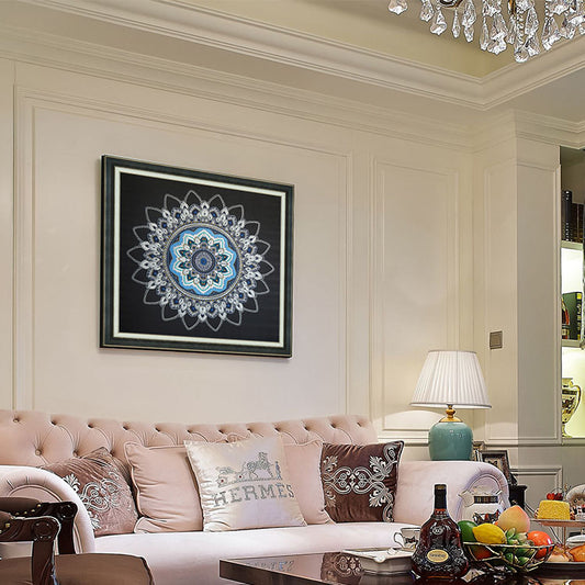 Commercial Suzhou Full Embroidery — framed, simulated silk, soft luster. Dual craftsmanship. Wholesale for decor firms, commercial use; home use too. Art decor for hotels, offices, residences.GorgeousEverything is Thriving I-海智集-