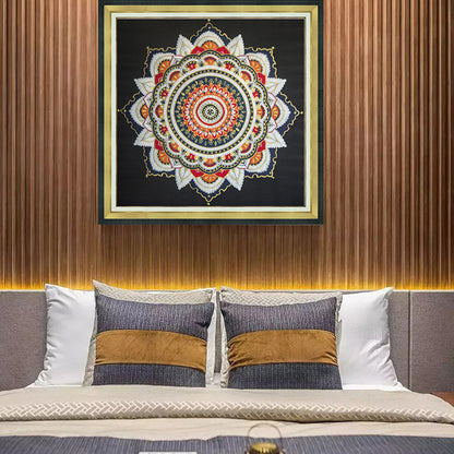Commercial Suzhou Full Embroidery — framed, simulated silk, soft luster. Dual craftsmanship. Wholesale for decor firms, commercial use; home use too. Art decor for hotels, offices, residences.GorgeousEverything is Thriving II-海智集-