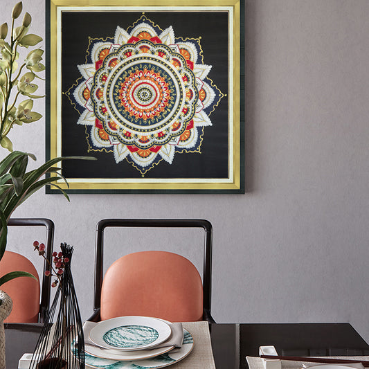 Commercial Suzhou Full Embroidery — framed, simulated silk, soft luster. Dual craftsmanship. Wholesale for decor firms, commercial use; home use too. Art decor for hotels, offices, residences.GorgeousEverything is Thriving II-海智集-