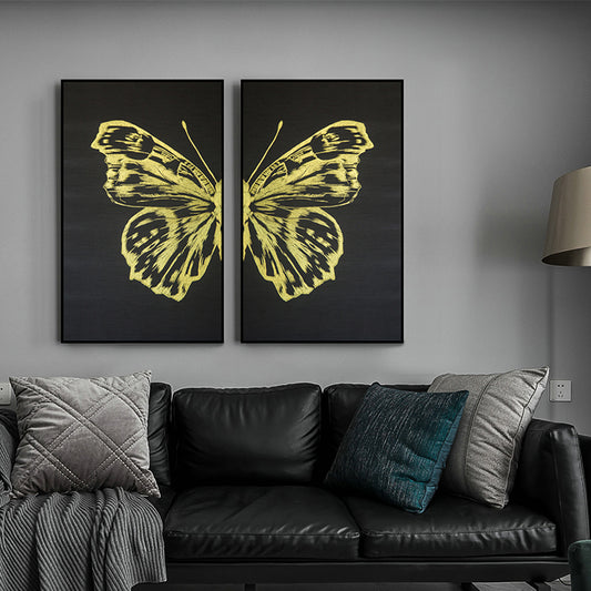Commercial Suzhou Full Embroidery — framed, simulated silk, soft luster. Dual craftsmanship. Wholesale for decor firms, commercial use; home use too. Art decor for hotels, offices, residences.GorgeousGlistening Butterfly Wings-海智集-