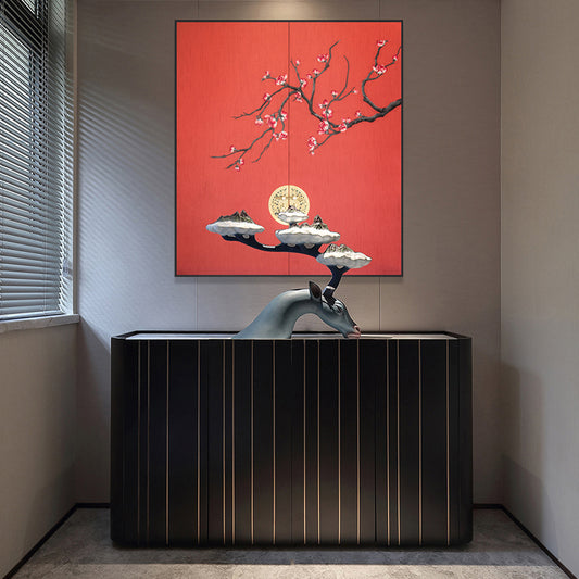 Commercial Suzhou Full Embroidery — framed, simulated silk, soft luster. Dual craftsmanship. Wholesale for decor firms, commercial use; home use too. Art decor for hotels, offices, residences.GorgeousMagnificent Mansions-海智集-