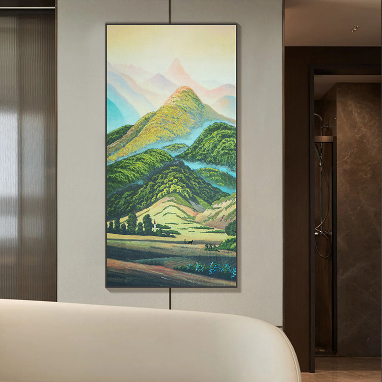 Commercial Suzhou Full Embroidery — framed, simulated silk, soft luster. Dual craftsmanship. Wholesale for decor firms, commercial use; home use too. Art decor for hotels, offices, residences.GorgeousValley-海智集-