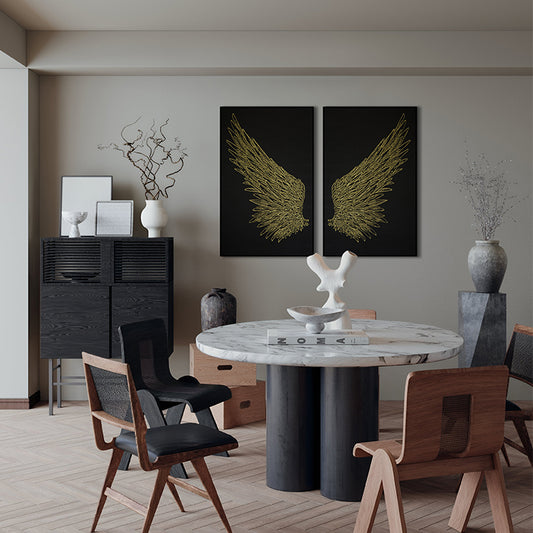 Commercial Suzhou Full Embroidery — framed, simulated silk, soft luster. Dual craftsmanship. Wholesale for decor firms, commercial use; home use too. Art decor for hotels, offices, residences.GorgeousWings of Protection-海智集-