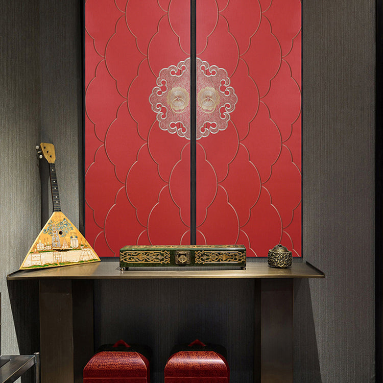 Commercial Suzhou Full Embroidery — framed, simulated silk, soft luster. Dual craftsmanship. Wholesale for decor firms, commercial use; home use too. Art decor for hotels, offices, residences.Great Red Gate-海智集-