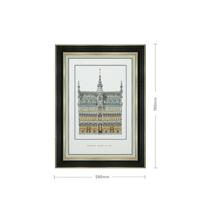 Commercial Suzhou Full Embroidery — framed, simulated silk, soft luster. Dual craftsmanship. Wholesale for decor firms, commercial use; home use too. Art decor for hotels, offices, residences.Palace in Brussels, Belgium-海智集-