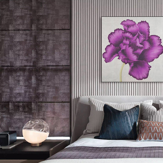 Commercial Suzhou Full Embroidery — framed, simulated silk, soft luster. Dual craftsmanship. Wholesale for decor firms, commercial use; home use too. Art decor for hotels, offices, residences.Purple Rhyme Series - Blooming-海智集-