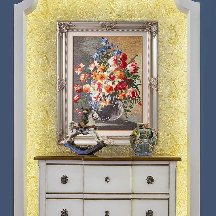 Commercial Suzhou Full Embroidery — framed, simulated silk, soft luster. Dual craftsmanship. Wholesale for decor firms, commercial use; home use too. Art decor for hotels, offices, residences.Prosperity Everywhere-海智集-