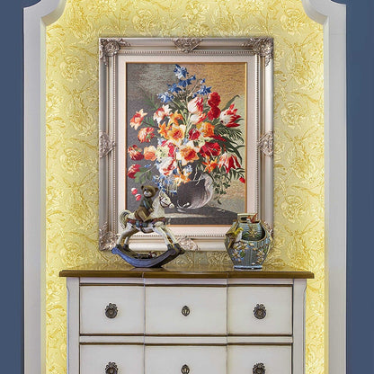 Commercial Suzhou Full Embroidery — framed, simulated silk, soft luster. Dual craftsmanship. Wholesale for decor firms, commercial use; home use too. Art decor for hotels, offices, residences.Prosperity Everywhere-海智集-