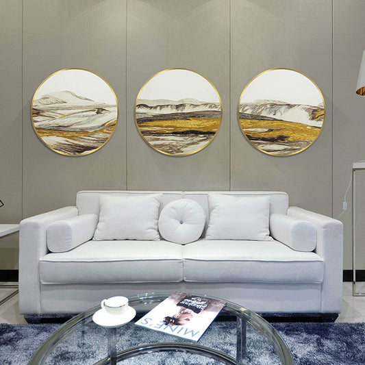 Commercial Suzhou Full Embroidery — framed, simulated silk, soft luster. Dual craftsmanship. Wholesale for decor firms, commercial use; home use too. Art decor for hotels, offices, residences.Rolling Mountains1-海智集-