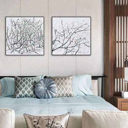 Commercial Suzhou Full Embroidery — framed, simulated silk, soft luster. Dual craftsmanship. Wholesale for decor firms, commercial use; home use too. Art decor for hotels, offices, residences.Spring-海智集-