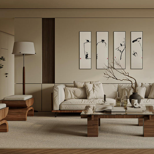 Commercial Suzhou Full Embroidery — framed, simulated silk, soft luster. Dual craftsmanship. Wholesale for decor firms, commercial use; home use too. Art decor for hotels, offices, residences.Zen - style Freehand-海智集-