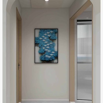 Commercial Suzhou Full Embroidery — framed, simulated silk, soft luster. Dual craftsmanship. Wholesale for decor firms, commercial use; home use too. Art decor for hotels, offices, residences.soar to great heights2-海智集-