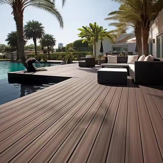 Wood Look WPC Decking Patio Anti Termite Outdoor Flooring Timber Outside Plastic Composite Deck Plank-海智集-