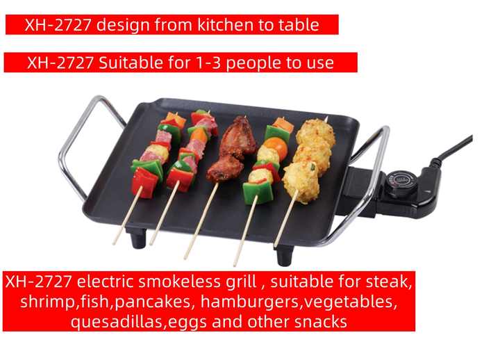 27*27CM High Quality Portable Electric Griddle Grill Stove Top Skillet Pancake Maker on the Market Plancha for Household-海智集-