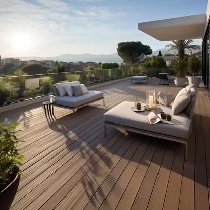 Custom Interlock Wpc Outdoor Decking 3D Embossing Wood Grain Composite Decking Board China Wood Plastic Texture Flooring-海智集-