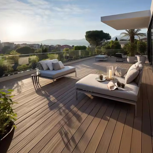 Custom Interlock Wpc Outdoor Decking 3D Embossing Wood Grain Composite Decking Board China Wood Plastic Texture Flooring-海智集-