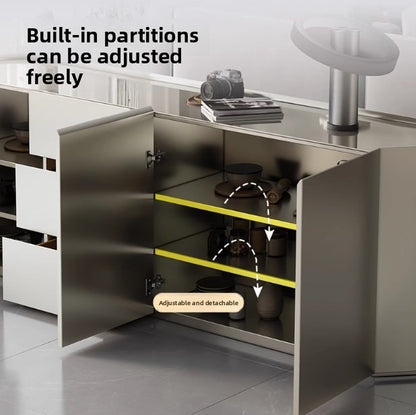 Modern Minimalist Wall-mounted Dining Sideboard Cabinet with Integrated Tea Bar, Luxury Wine Storage & Kitchen Cupboard for Home Use-海智集-