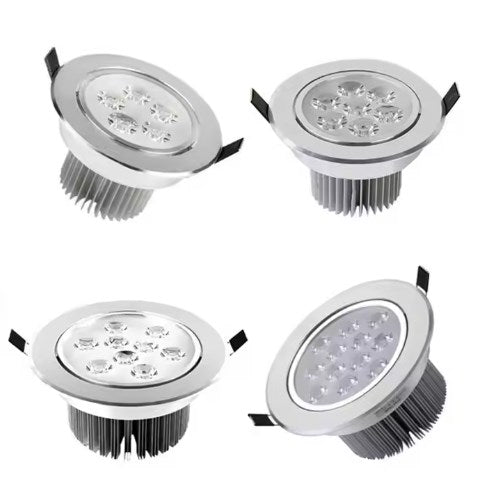 Round Dimmable Downlight 3W/5W/7W/9W/12W/18W LED Ceiling Spotlight Embedded High-power Ceiling Spotlight Ac85-265V-海智集-