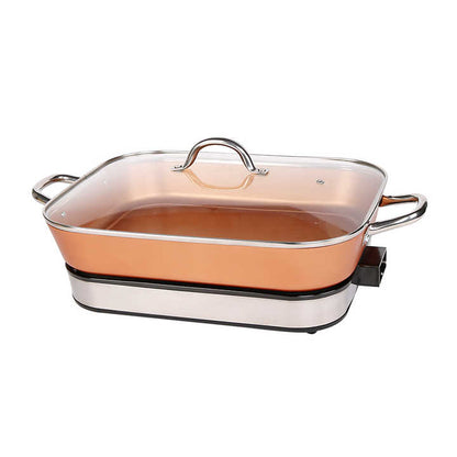 Rated Electric Frying Pan OEM Tempered Glass Outdoor Detachable and Foldable Overheat Proations Temperature Controlled Top 10-海智集-