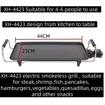 Factory Indoor Tabletop Thermostat Height Adjustable BBQ Electric Barbecue Grill Aluminum Grill for Household-海智集-