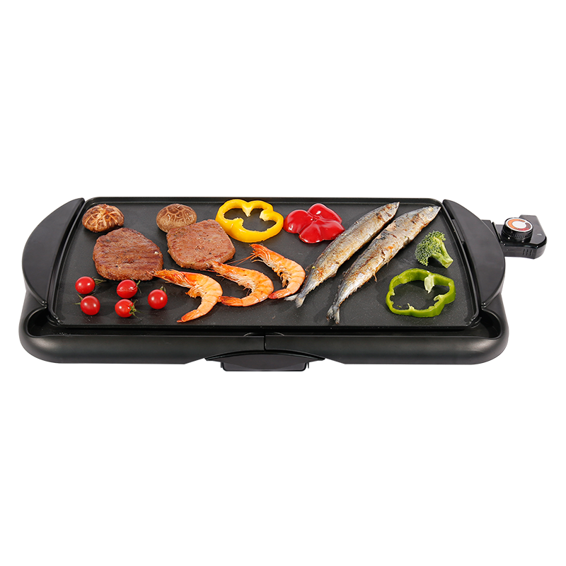 XH-4826YB Electric Grill Indoor/Outdoor Nonstick Smokeless BBQ Grill Pan with Adjustable Temp, Removable Plates & Drip Tray for Kitchen, Camping, Party-海智集-