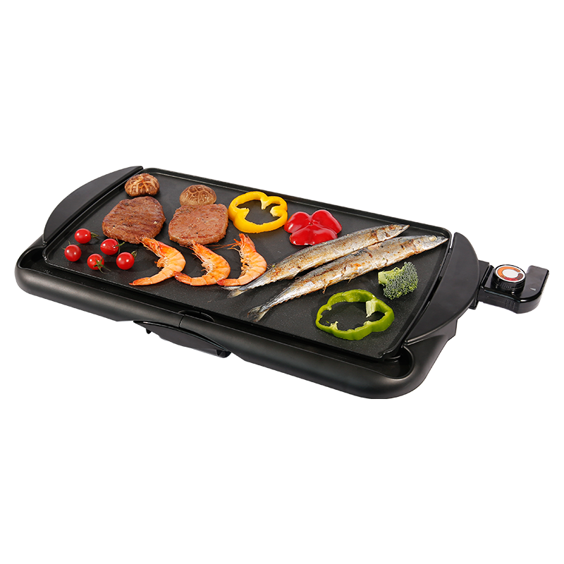 XH-4826YB Electric Grill Indoor/Outdoor Nonstick Smokeless BBQ Grill Pan with Adjustable Temp, Removable Plates & Drip Tray for Kitchen, Camping, Party-海智集-