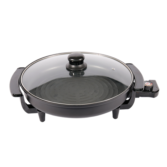 33cm Portable Battery Powered Electric Skillet Dessert Skillets Sensarte Nonstick Frying Pan Electric Saucepan-海智集-