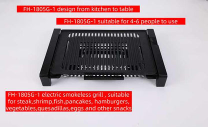 Popular Indoor Tabletop Electric Bbq Grill Korean Bbq Grill Manufacturer Smokeless Griddle for Household-海智集-