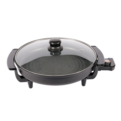 33cm Portable Battery Powered Electric Skillet Dessert Skillets Sensarte Nonstick Frying Pan Electric Saucepan-海智集-