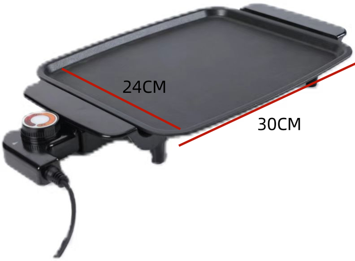 30x24cm Small Indoor Plate Mini Chicken Meat Steak Barbecue Pan Bbq Raclette Griddles Electric Grill Black Aluminum-海智集-