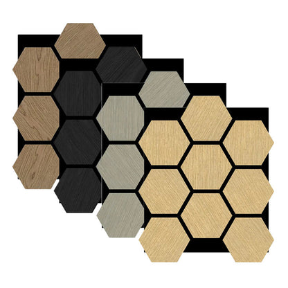Customizable Hexagonal Soundproof Wall Panels MDF Wood Acoustic Decor for Living Room Wooden Soundproof Panels-海智集-