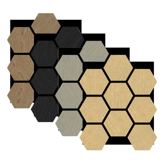Customizable Hexagonal Soundproof Wall Panels MDF Wood Acoustic Decor for Living Room Wooden Soundproof Panels-海智集-