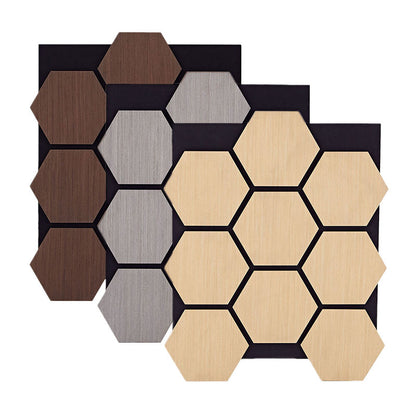 Environmentally Friendly Hexagonal Acoustic Wall Panels Noise Cancelling Wood MDF Slat Wall Covering for Bedroom and Studio-海智集-