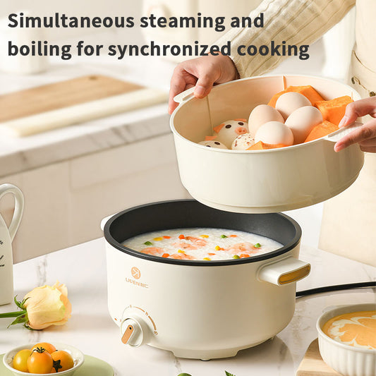 Multifunctional cooking pot for steaming and boiling covering various cooking methods like hot pot cooking braising frying-海智集-
