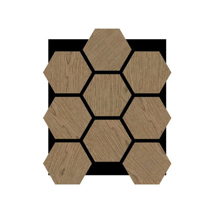 Geometric Hexagonal Soundproof Wall Panels Eco Friendly MDF Wood Slat Design for Stylish Room Decoration-海智集-